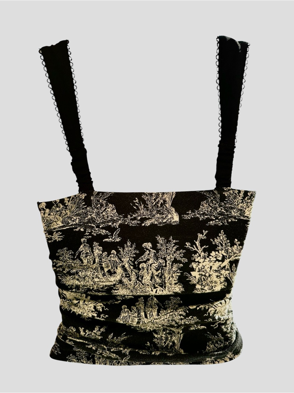 Thirty / Thirty Black and Ivory Toile Print Tank Top - Picture 7 of 12